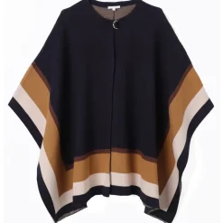 Chloé - Kids Navy Blue Logo Knitted Cape - Chloé Exclusive Luxury Collection - Avvenice