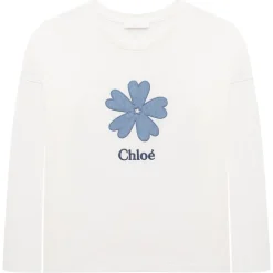Chloé - Kids Off-White Long Sleeves T-Shirt - Chloé Exclusive Luxury Collection - Avvenice