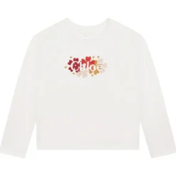 Chloé - Kids Off-White Long Sleeves T-Shirt - Chloé Exclusive Luxury Collection - Avvenice