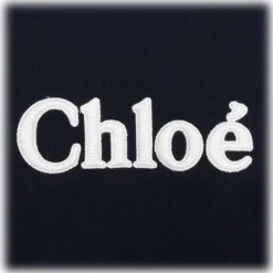 Chloé - Navy Blue and Multicolour Appliqué Logo Dress - Chloé Exclusive Luxury Collection - Avvenice