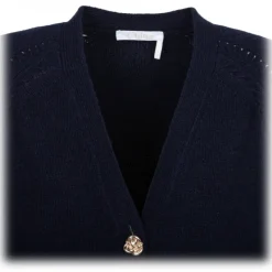 Chloé - Navy Blue Cardigan - Chloé Exclusive Luxury Collection - Avvenice