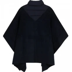 Chloé - Navy Blue Logo Plaque Cape - Chloé Exclusive Luxury Collection - Avvenice