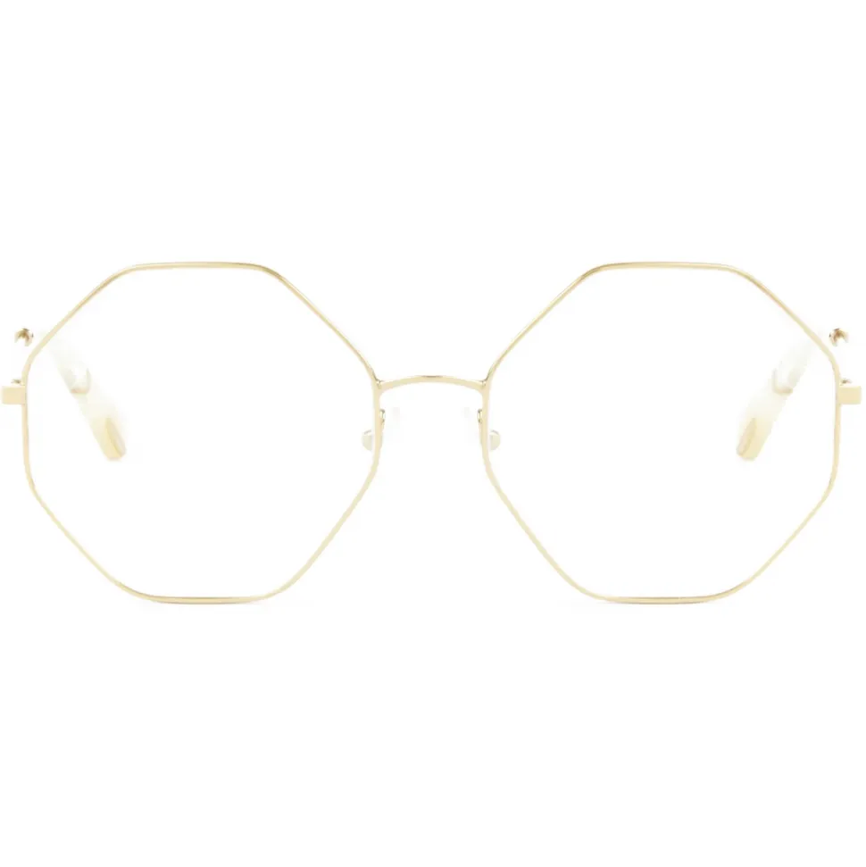 Chloé - Palma Octagonal Metal Eyeglasses - Gold - Chloé Eyewear - Avvenice