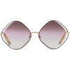 Chloé - Poppy Rhombus Sunglasses in Metal - Havana Gold Rose - Chloé Eyewear - Avvenice