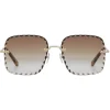 Chloé - Willow Square Sunglasses in Bio-Acetate - Dark Havana Khaki - Chloé Eyewear - Avvenice