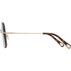 Chloé - Willow Square Sunglasses in Bio-Acetate - Dark Havana Khaki - Chloé Eyewear - Avvenice