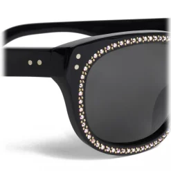 Céline - 07 Sunglasses in Acetate with Crystals and Metal - Black - Sunglasses - Céline Eyewear - Avvenice