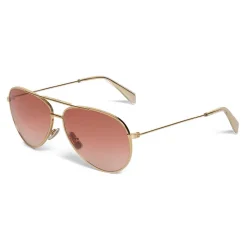 Céline - Aviator Sunglasses in Metal 02 - Gold Pink - Sunglasses - Céline Eyewear - Avvenice
