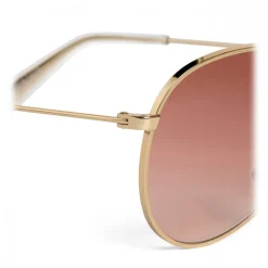 Céline - Aviator Sunglasses in Metal 02 - Gold Pink - Sunglasses - Céline Eyewear - Avvenice