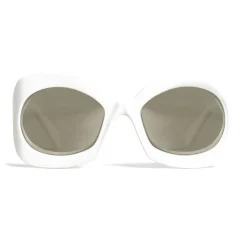 Céline - Butterfly Sunglasses in Acetate - White - Sunglasses - Céline Eyewear - Avvenice