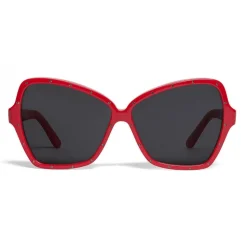 Céline - Butterfly Sunglasses in Acetate and Crystals - Red - Sunglasses - Céline Eyewear - Avvenice