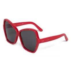 Céline - Butterfly Sunglasses in Acetate and Crystals - Red - Sunglasses - Céline Eyewear - Avvenice