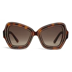 Céline - Butterfly Sunglasses in Acetate and Crystals - Dark Havana - Sunglasses - Céline Eyewear - Avvenice