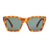 Céline - Cat Eye Sunglasses in Acetate with Crystals - Striped Havana - Sunglasses - Céline Eyewear - Avvenice
