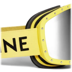 Céline - Celine Ski Mask in Plastic with Metal Studs & Mirror Lenses - Neon Yellow - Sunglasses - Céline Eyewear - Avvenice