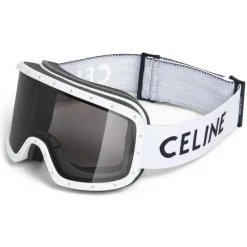 Céline - Celine Ski Mask in Plastic with Metal Studs - White - Sunglasses - Céline Eyewear - Avvenice