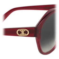 Céline - Maillon Triomphe 01 Sunglasses in Acetate - Transparent Burgundy - Sunglasses - Céline Eyewear - Avvenice