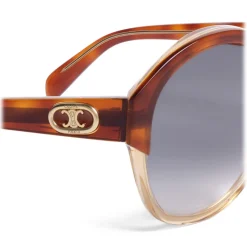 Céline - Maillon Triomphe 01 Sunglasses in Acetate - Havana Transparent Yellow - Sunglasses - Céline Eyewear - Avvenice