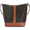 Céline - Medium Bucket in Triomphe Canvas and Calfskin - Tan - Bag - Céline Exclusive Collection - Avvenice