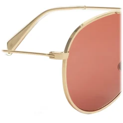 Céline - Metal Frame 01 Sunglasses with Glitter Lenses - Gold Red - Sunglasses - Céline Eyewear - Avvenice