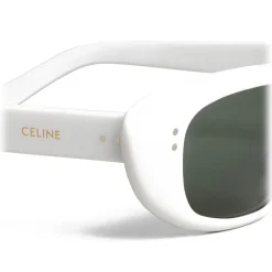 Céline - Oval Cay-Eye Sunglasses in Acetate - White - Sunglasses - Céline Eyewear - Avvenice