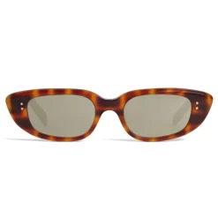 Céline - Oval Cay-Eye Sunglasses in Acetate - Leopard Havana - Sunglasses - Céline Eyewear - Avvenice