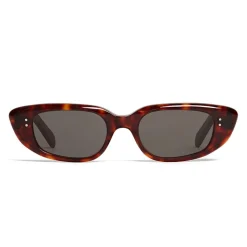 Céline - Oval Cay-Eye Sunglasses in Acetate - Red Havana - Sunglasses - Céline Eyewear - Avvenice