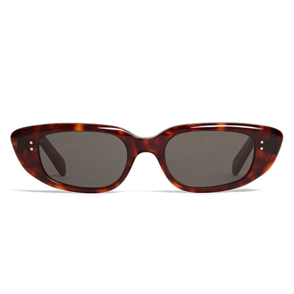 Céline - Oval Cay-Eye Sunglasses in Acetate - Red Havana - Sunglasses - Céline Eyewear - Avvenice