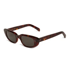 Céline - Oval Cay-Eye Sunglasses in Acetate - Red Havana - Sunglasses - Céline Eyewear - Avvenice