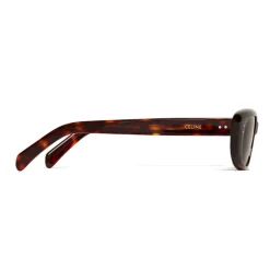 Céline - Oval Cay-Eye Sunglasses in Acetate - Red Havana - Sunglasses - Céline Eyewear - Avvenice