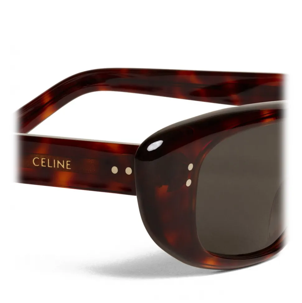 Céline - Oval Cay-Eye Sunglasses in Acetate - Red Havana - Sunglasses - Céline Eyewear - Avvenice