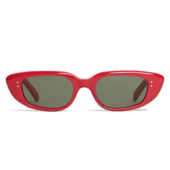 Céline - Oval Cay-Eye Sunglasses in Acetate - Red - Sunglasses - Céline Eyewear - Avvenice