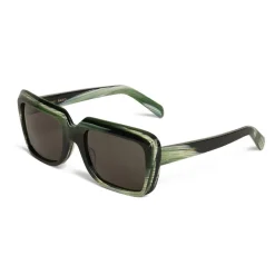 Céline - Oversize Sunglasses in Acetate - Green Horn - Sunglasses - Céline Eyewear - Avvenice