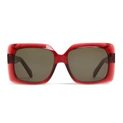 Céline - Oversize Sunglasses in Acetate - Transparent Merlot - Sunglasses - Céline Eyewear - Avvenice