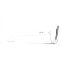 Céline - Oversized Oval Sunglasses in Acetate - White - Sunglasses - Céline Eyewear - Avvenice