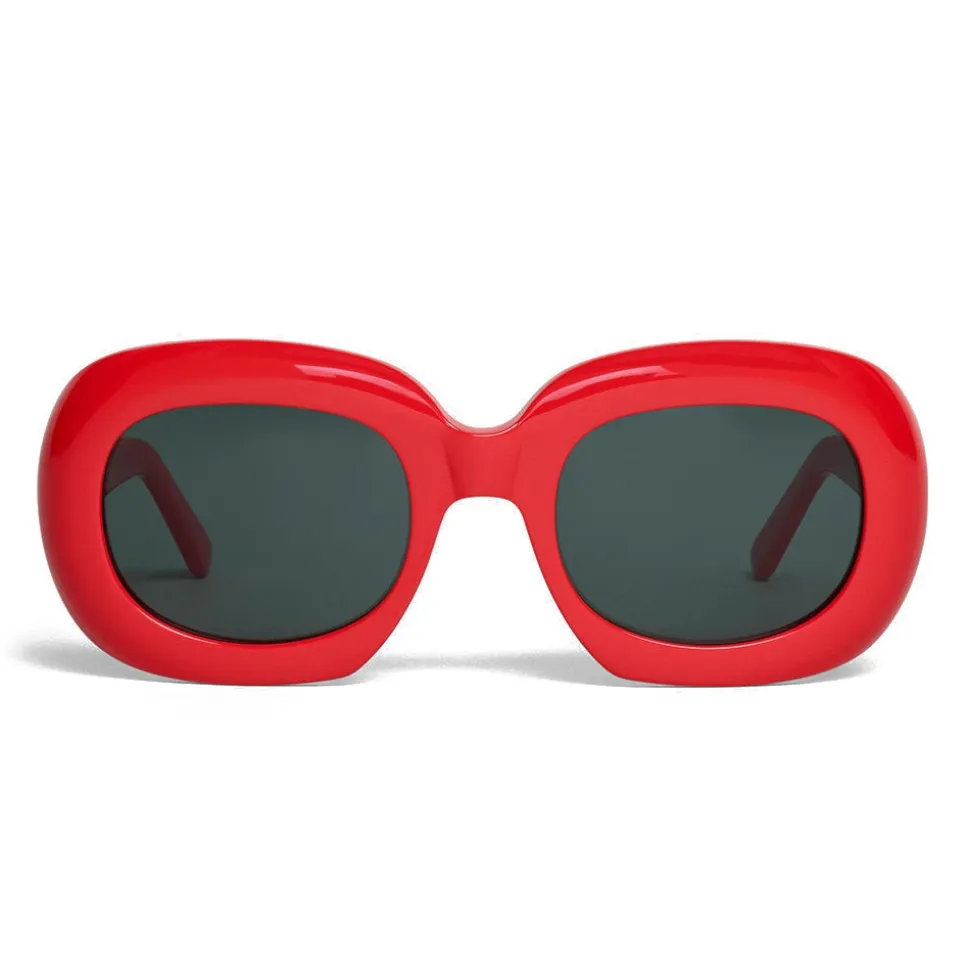 Céline - Oversized Oval Sunglasses in Acetate - Red - Sunglasses - Céline Eyewear - Avvenice
