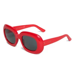 Céline - Oversized Oval Sunglasses in Acetate - Red - Sunglasses - Céline Eyewear - Avvenice
