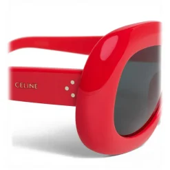 Céline - Oversized Oval Sunglasses in Acetate - Red - Sunglasses - Céline Eyewear - Avvenice