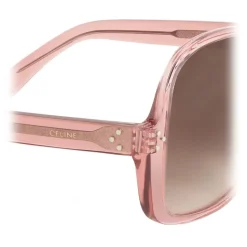 Céline - Oversized S158 Sunglasses in Acetate - Transparent Rose - Sunglasses - Céline Eyewear - Avvenice