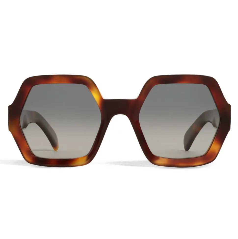 Céline - Oversized Sunglasses in Acetate with Polarized Lenses - Blonde Havana - Sunglasses - Céline Eyewear - Avvenice
