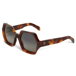 Céline - Oversized Sunglasses in Acetate with Polarized Lenses - Blonde Havana - Sunglasses - Céline Eyewear - Avvenice