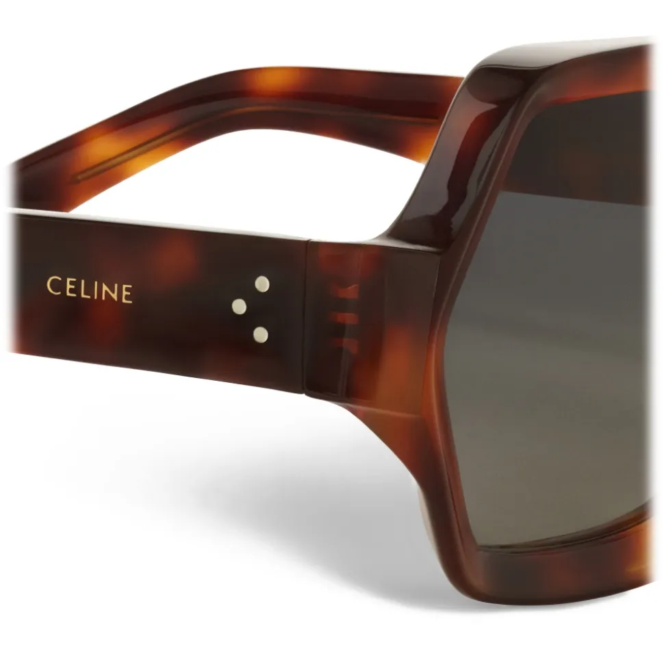 Céline - Oversized Sunglasses in Acetate with Polarized Lenses - Blonde Havana - Sunglasses - Céline Eyewear - Avvenice