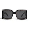 Céline - Oversized Sunglasses in Acetate with Crystals and Metal - Black - Sunglasses - Céline Eyewear - Avvenice