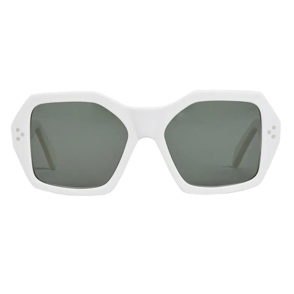 Céline - Oversized Sunglasses in Acetate - White - Sunglasses - Céline Eyewear - Avvenice
