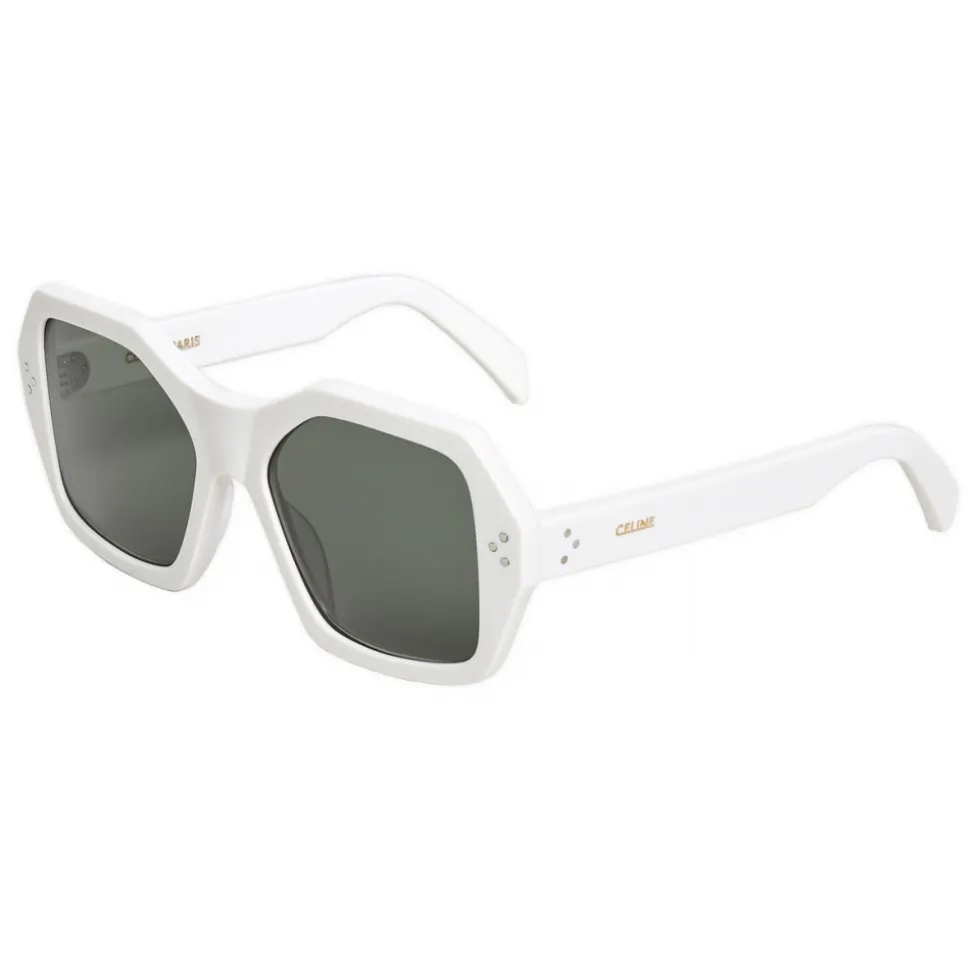 Céline - Oversized Sunglasses in Acetate - White - Sunglasses - Céline Eyewear - Avvenice