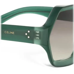 Céline - Oversized Sunglasses in Acetate - Milky Green - Sunglasses - Céline Eyewear - Avvenice