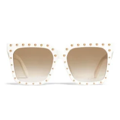 Céline - Oversized Sunglasses in Acetate - White Gold - Sunglasses - Céline Eyewear - Avvenice