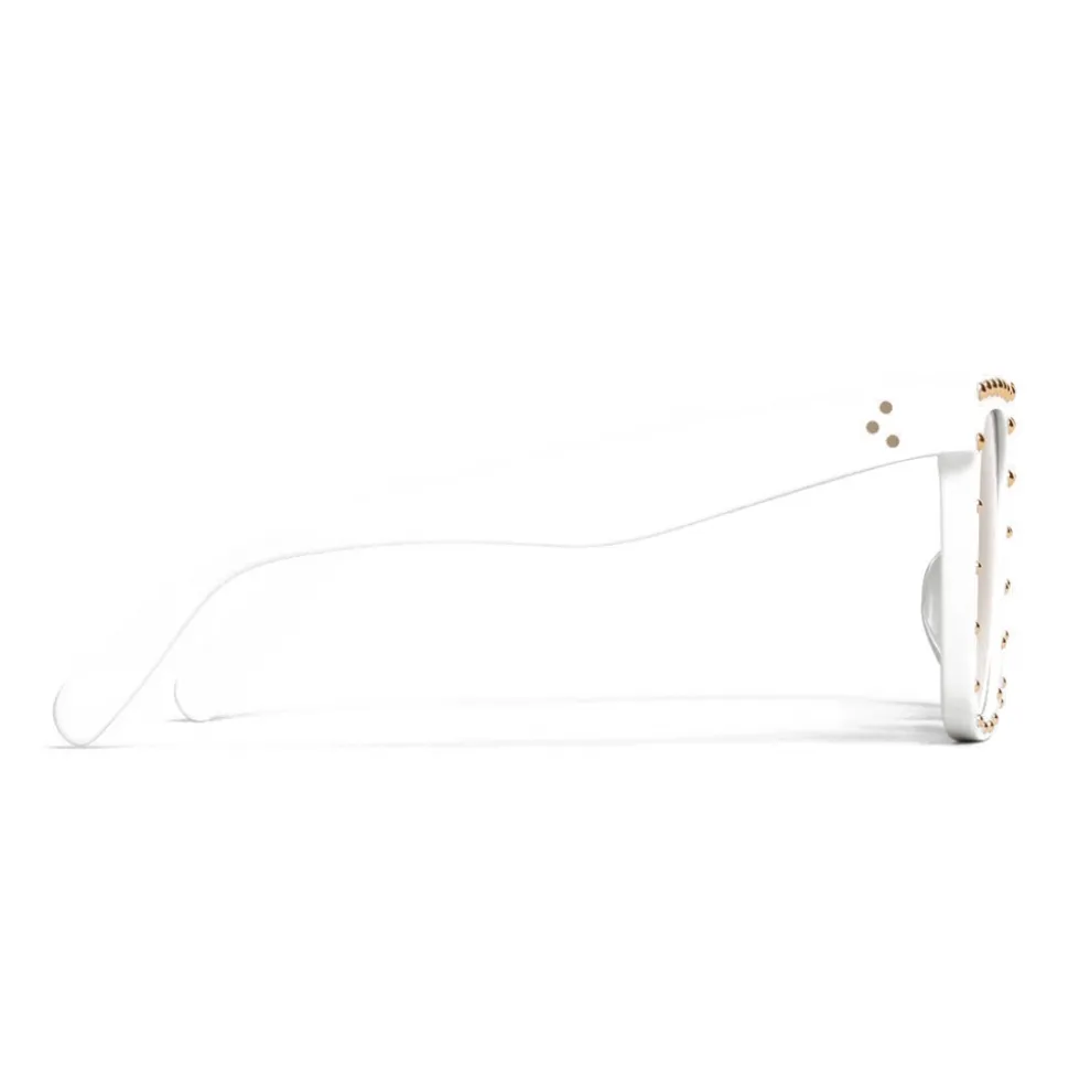 Céline - Oversized Sunglasses in Acetate - White Gold - Sunglasses - Céline Eyewear - Avvenice