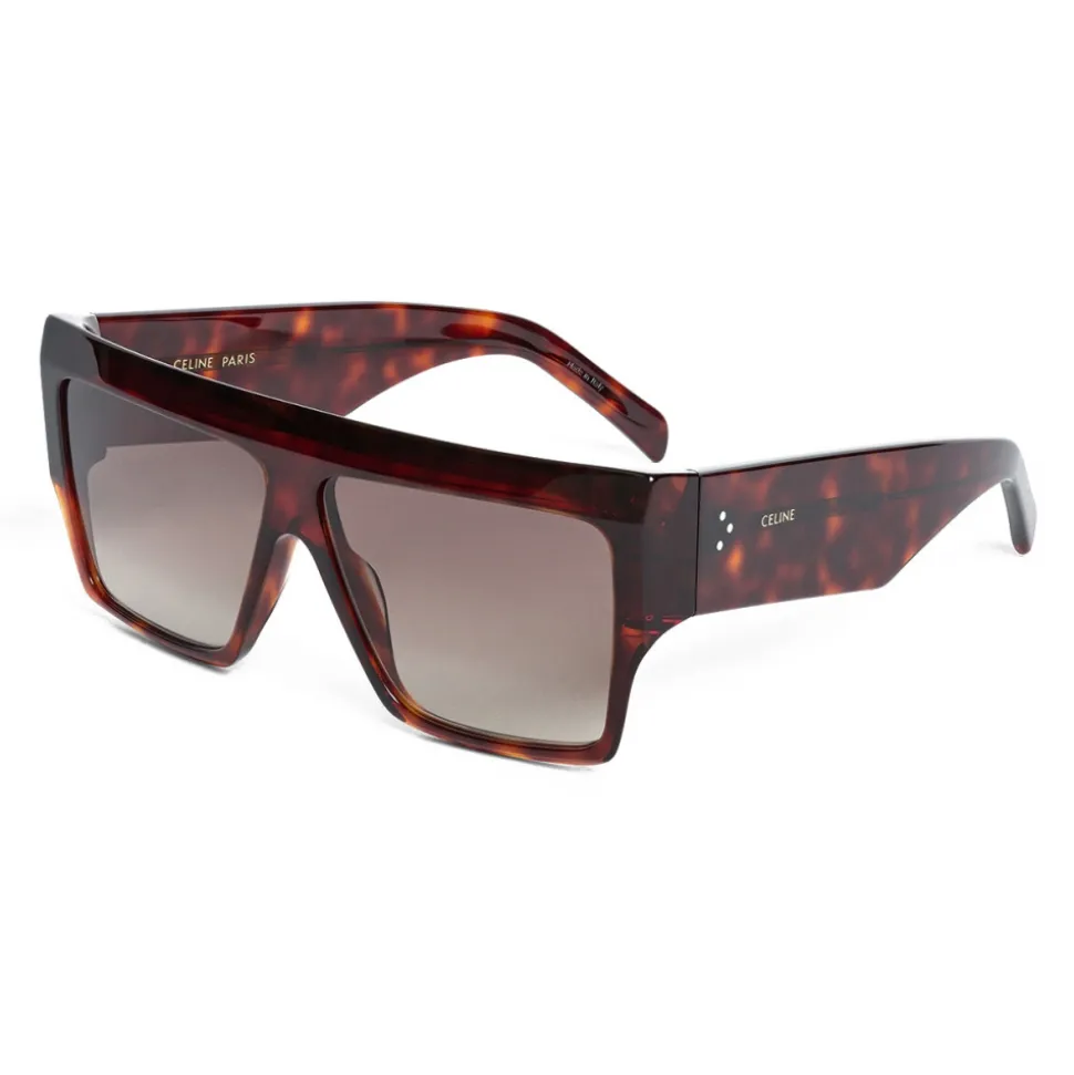Céline - Rectangular Sunglasses in Acetate - Dark Havana - Sunglasses - Céline Eyewear - Avvenice
