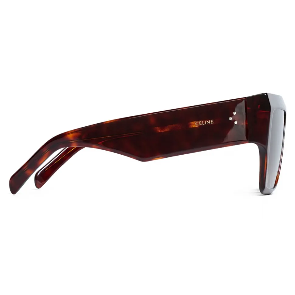 Céline - Rectangular Sunglasses in Acetate - Dark Havana - Sunglasses - Céline Eyewear - Avvenice